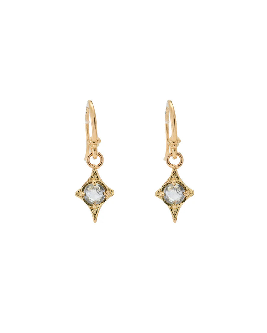 rose cut grey diamond earrings