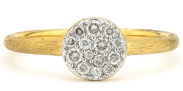 Gold Pave Diamond Circle ring