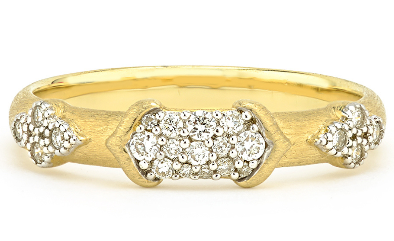 gold ring with diamonds