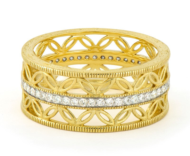 gold ring with diamonds