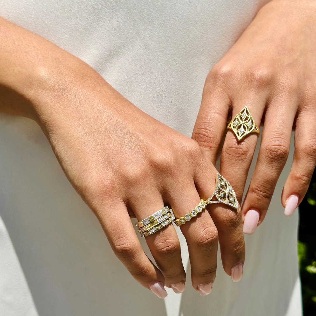 rings on person's hands