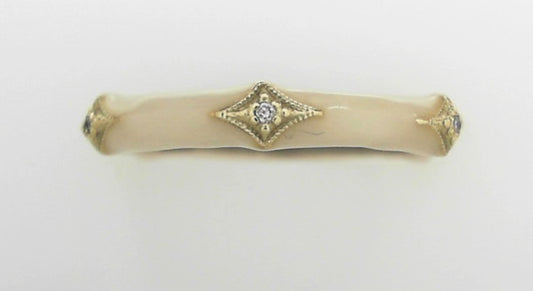 Cream Enamel Crivelli Stack Band Ring