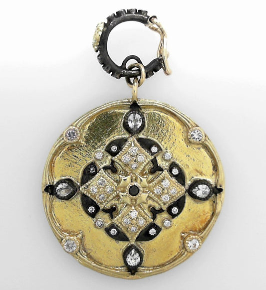 Mixed Metal Shield Pendant
