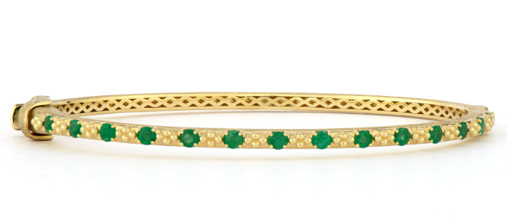 gold and emerald bangle