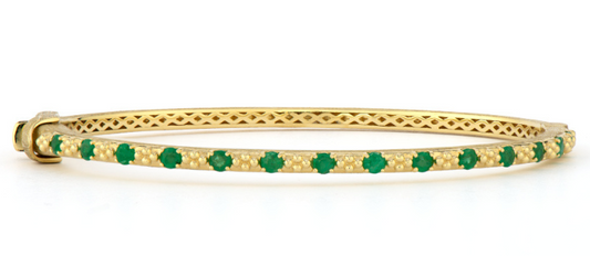 gold and emerald bangle