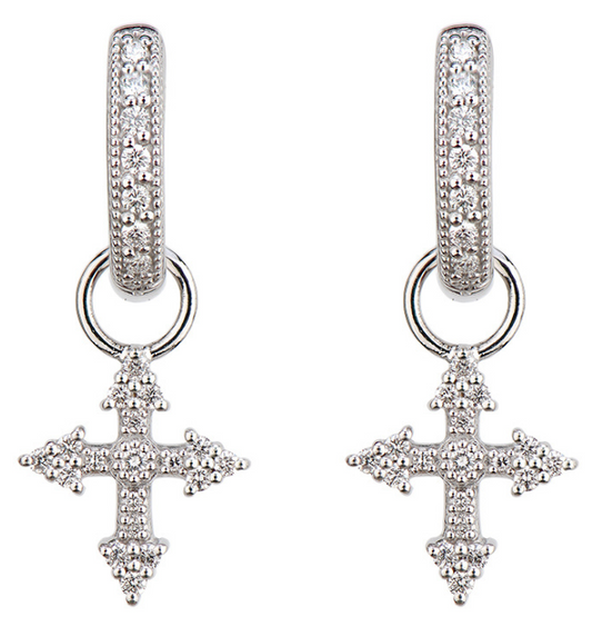 Diamond Cross Earring Charms