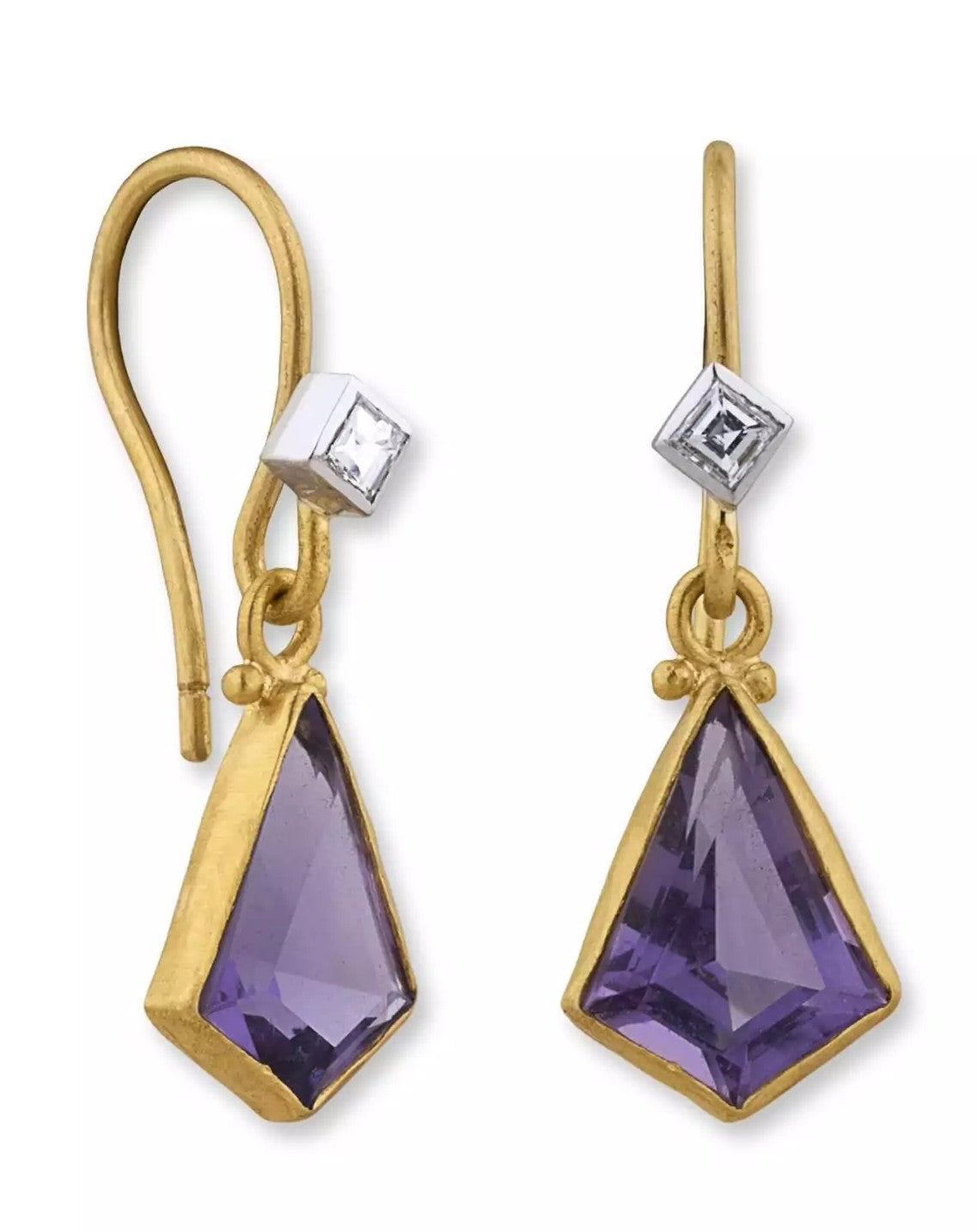 amethyst and diamond earrings