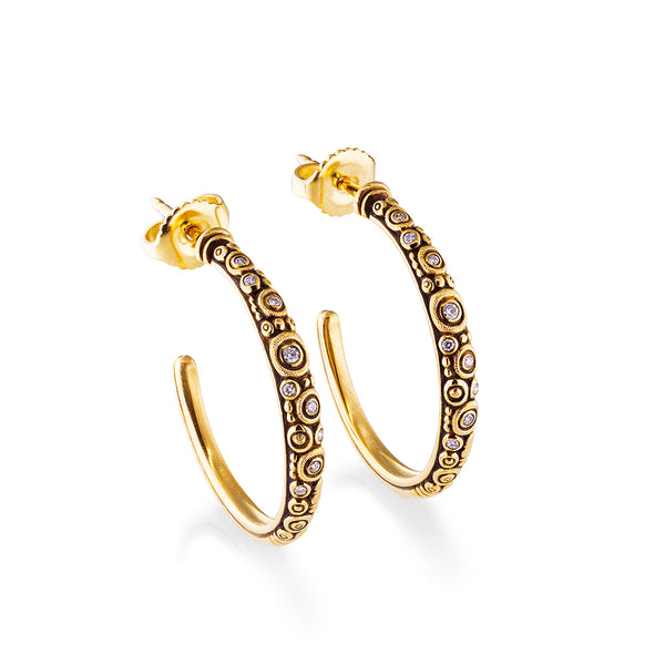 Gold and Diamond Hoops