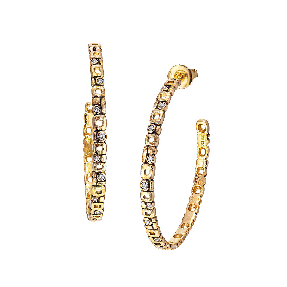 Diamond and Gold Hoops