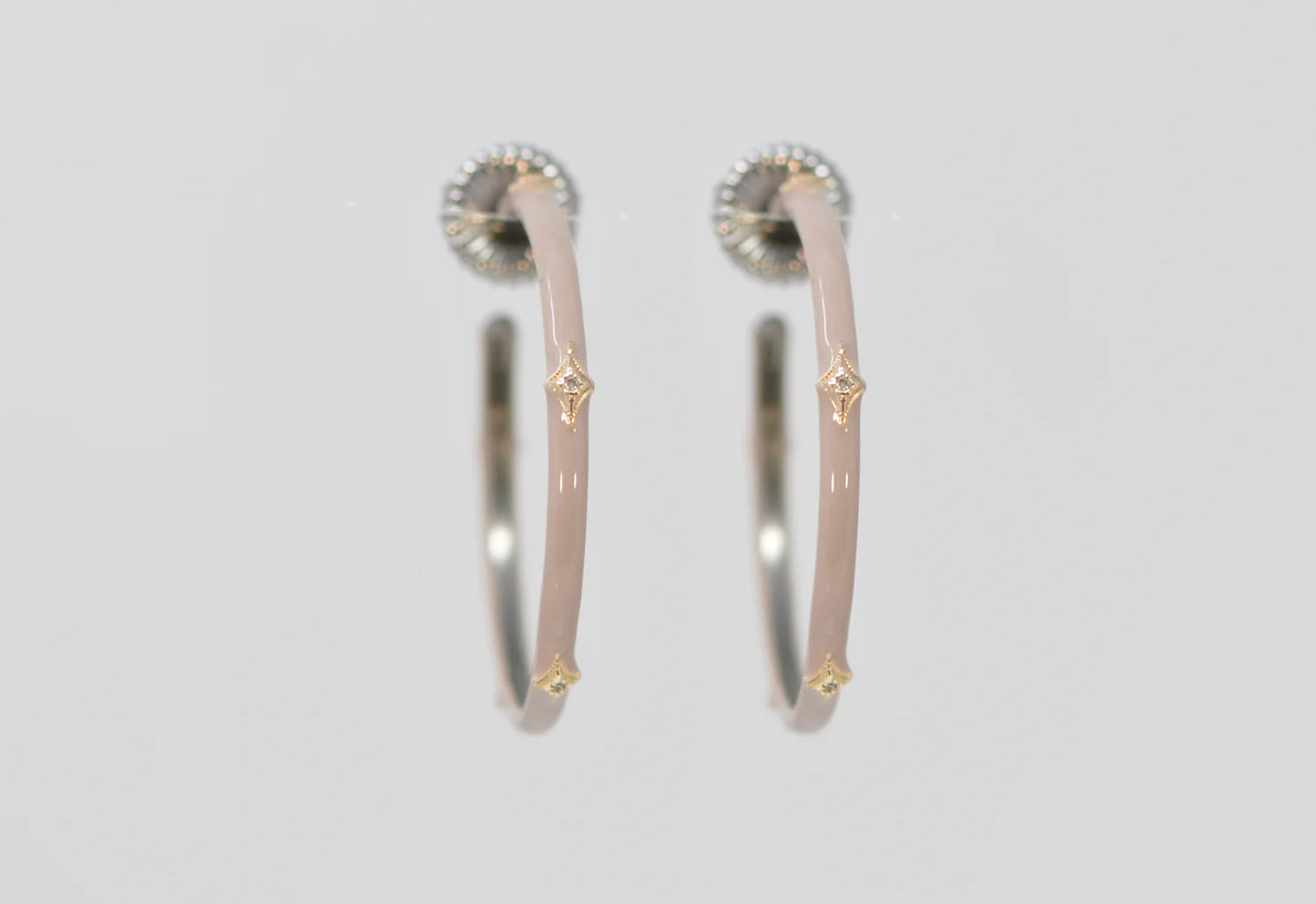 front view of the hoop earrings