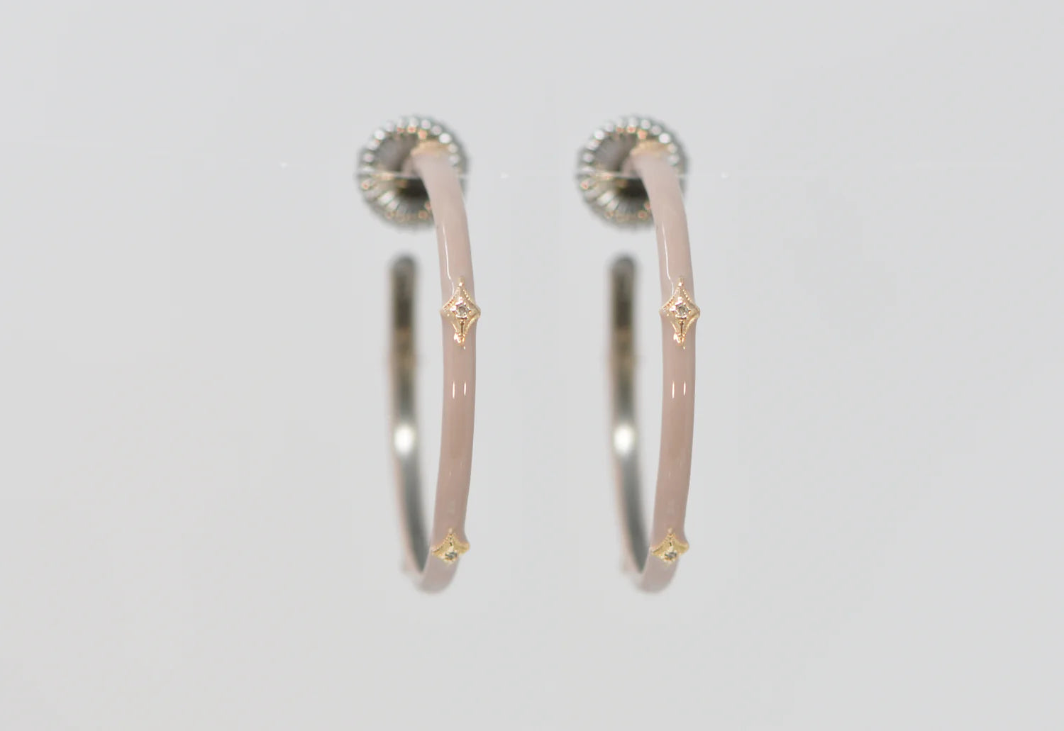 front view of the hoop earrings