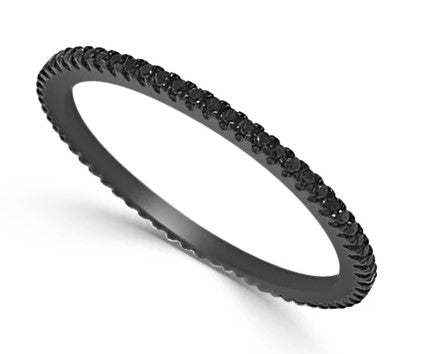 Black diamond ring on a white background