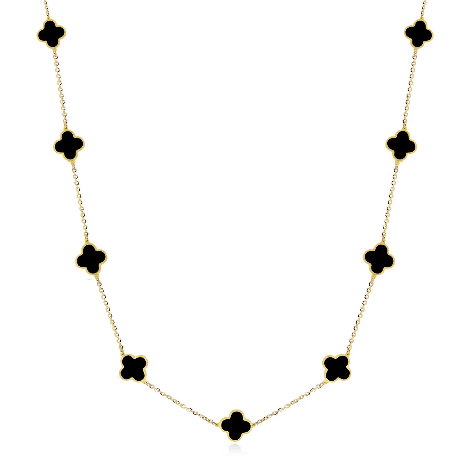 Small Onyx Clover Necklace – Cindi Earl