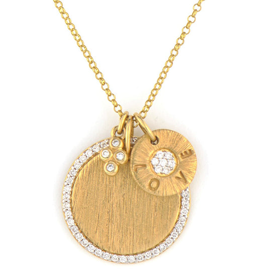 gold diamond necklace with charms 