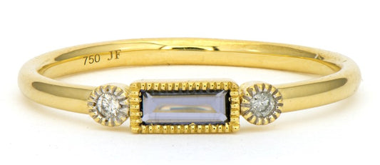 Blue Topaz Ring with Diamonds