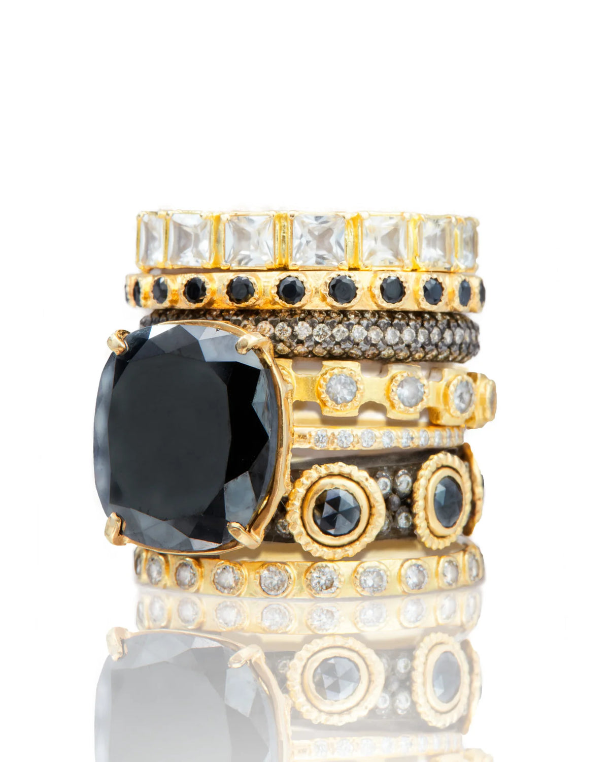 Princess Cut Ring Stackable Rings Princess Cut Stack Band Ring – Cindi Earl