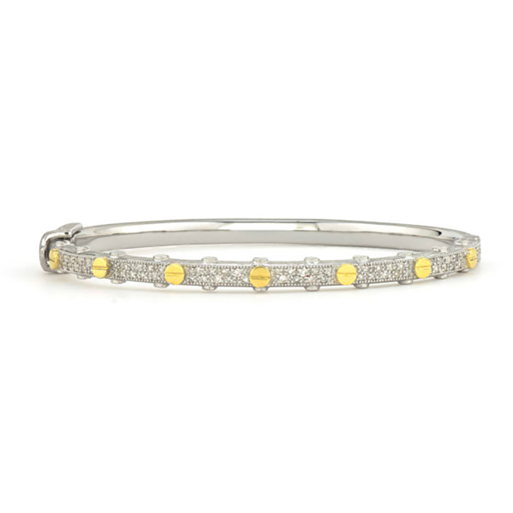 Mixed Metal Diamond Bangle
