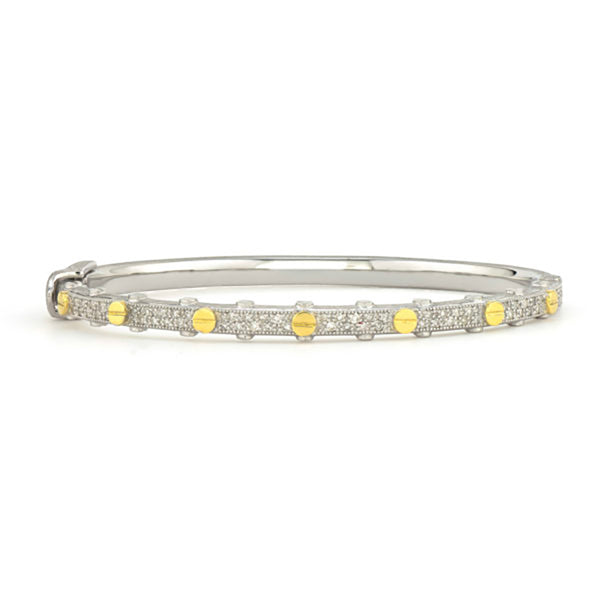 Mixed Metal Diamond Bangle