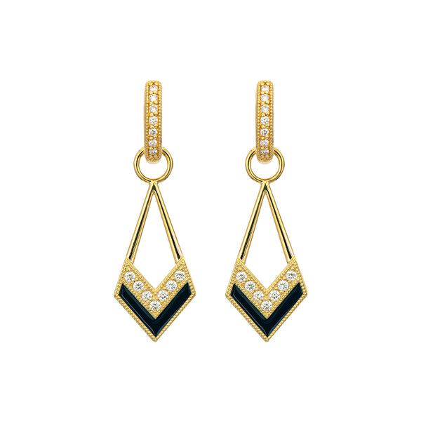 Blue Enamel Ear Charms