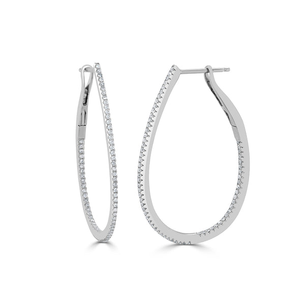 Inside Out White Gold Hoops