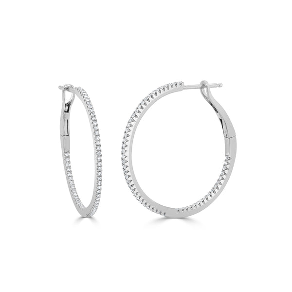 Round Diamond Hoops