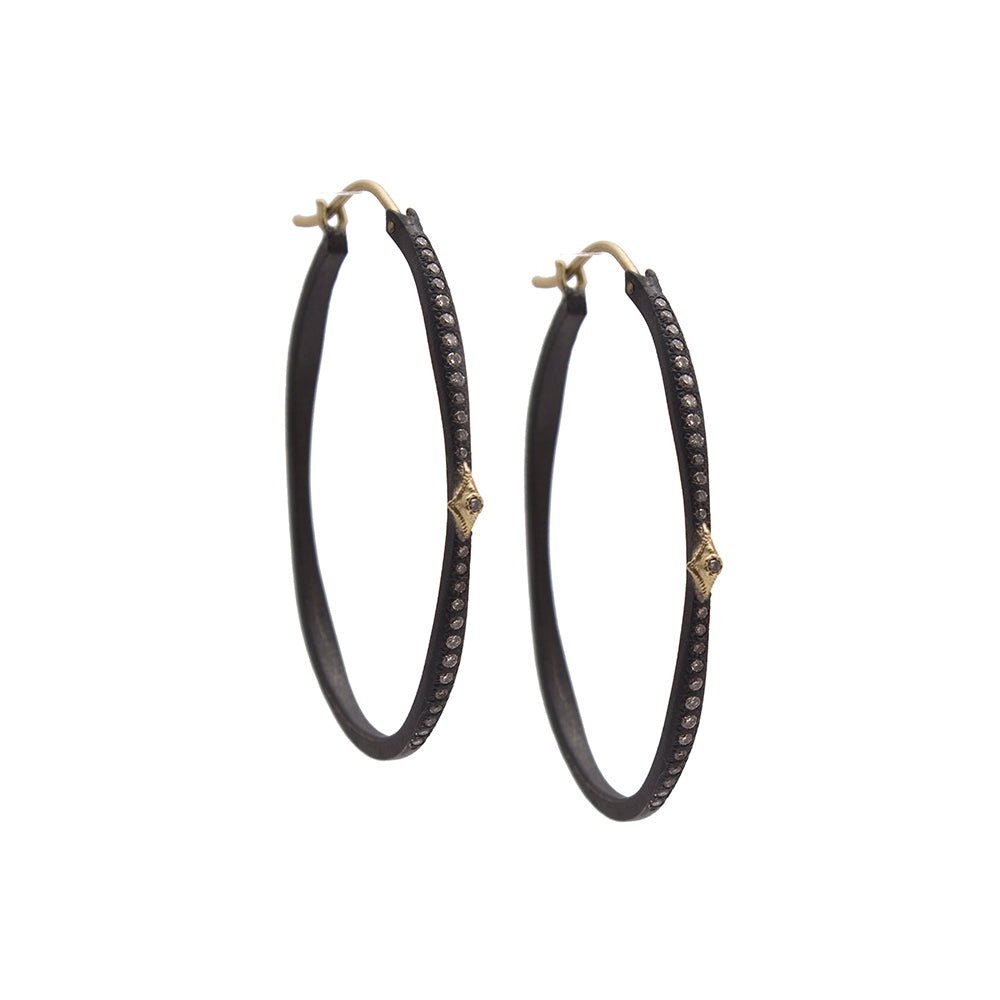 Blackened Silver Hoops