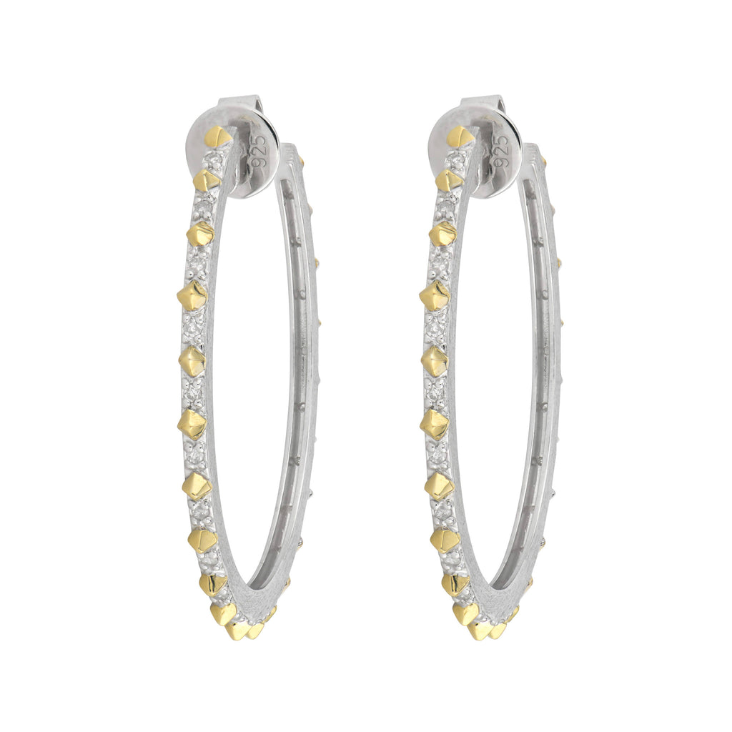 Narrow Mixed Metal Hoops