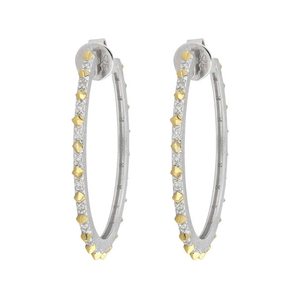 Narrow Mixed Metal Hoops