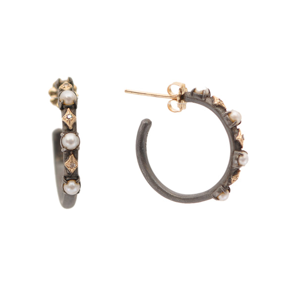 Diamond and Pearl Hoops