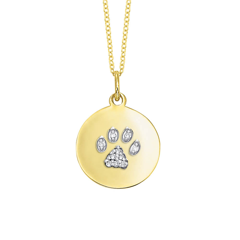 Sterling Silver + Copper Paw Print Pendant Necklace Medium – Azteca Designs  Boutique