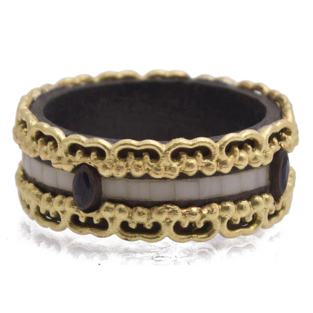 White Mosaic Ring