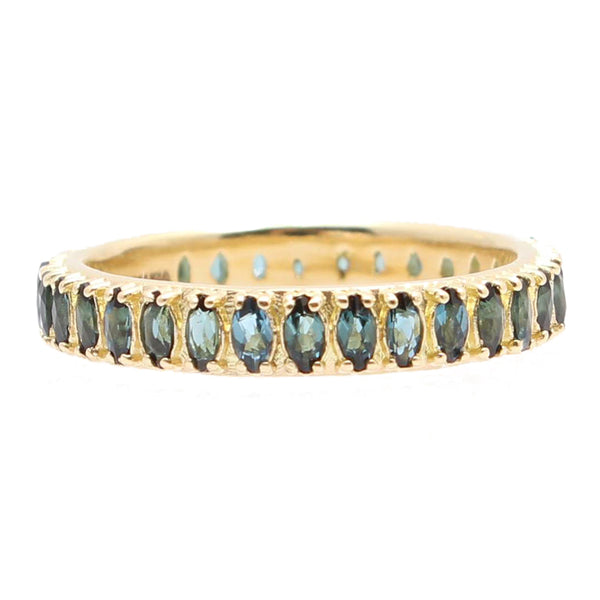 Blue-Green Tourmaline Stack Ring